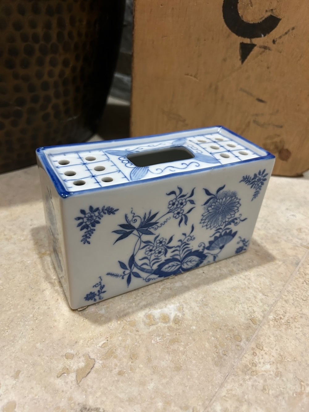 vintage Andrea by Sadek porcelain flower brick or flower frog